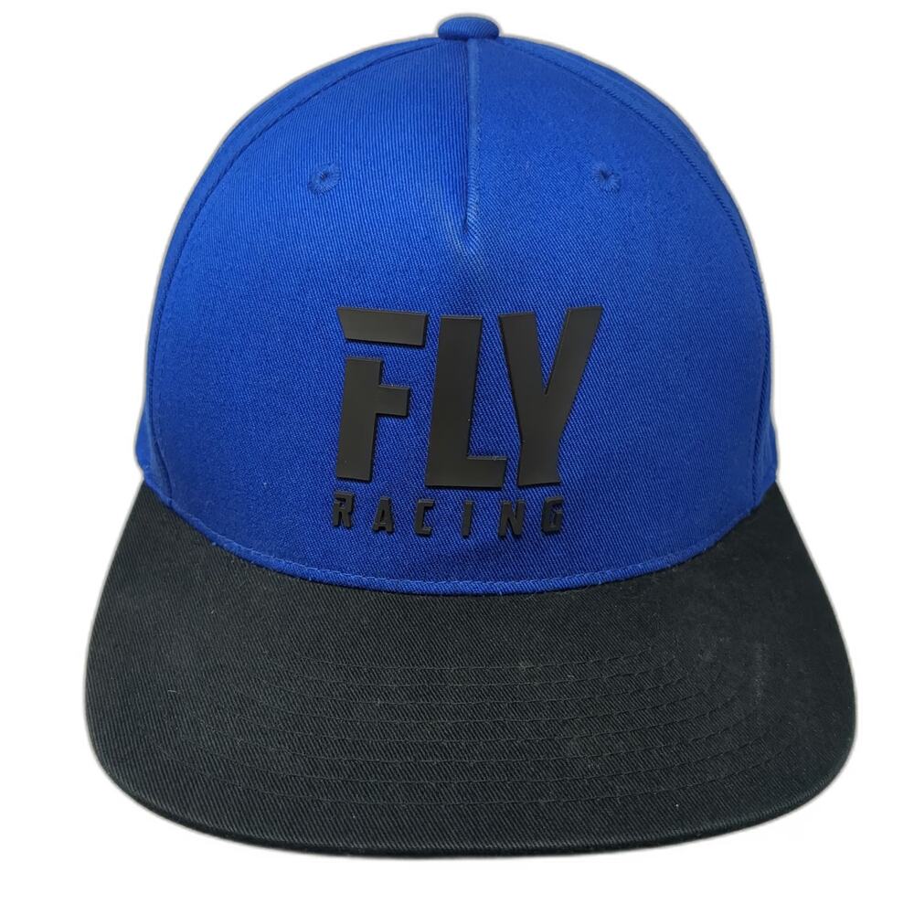 Fly Racing 5 Panel Blue One Size Snapback Flat Brim Motocross Athletic Logo Hat